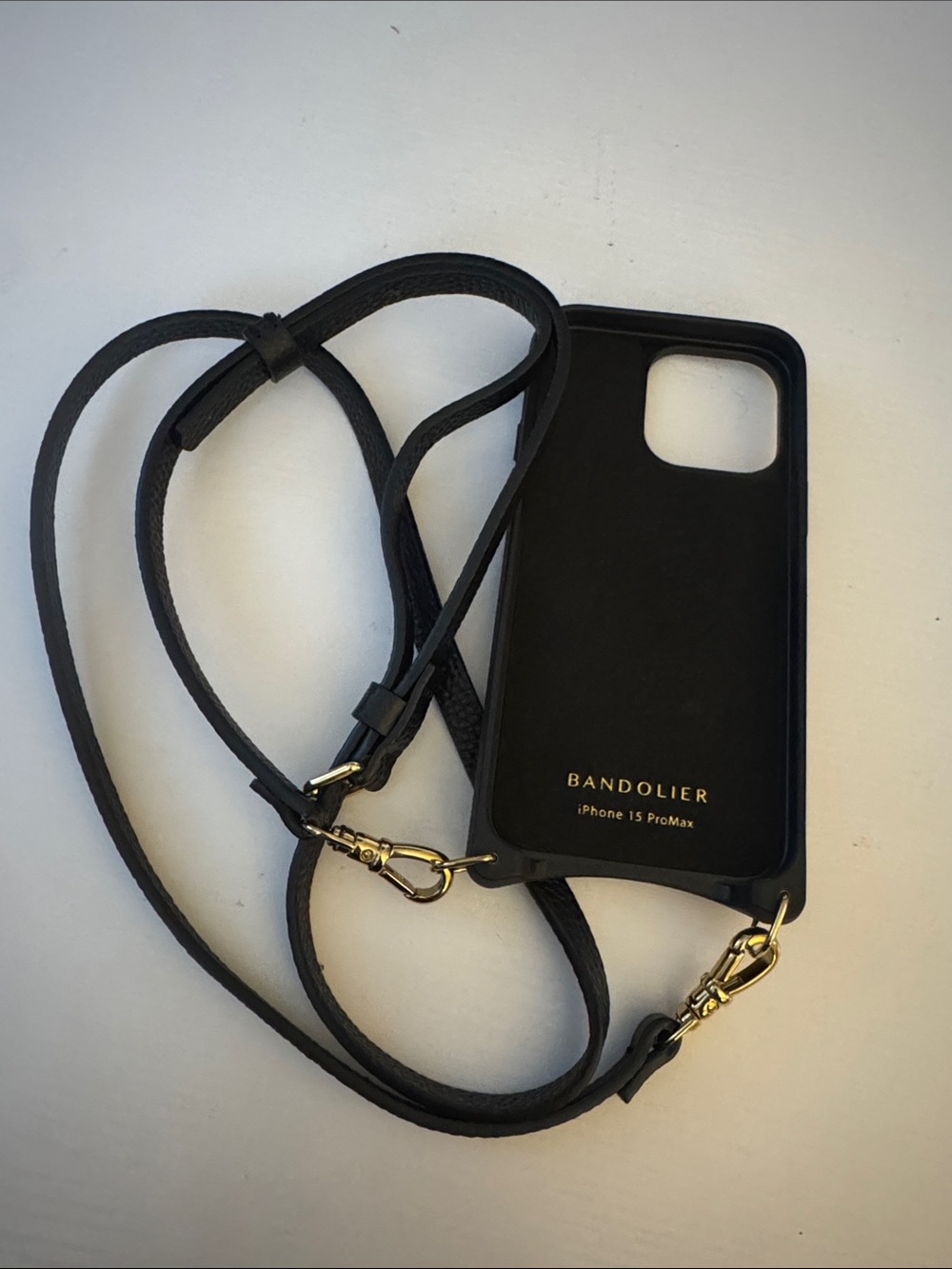 Bandolier Mila MagSafe CROSSBODY PHONE CASE IN BLACK/GOLD iPhone 15 pro max